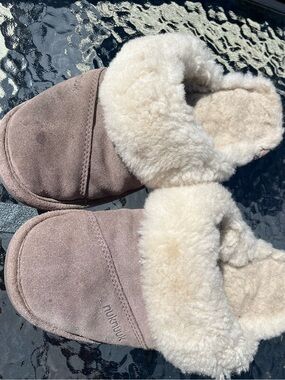 Nuknuuk Joy Shearling-Lined Suede Slippers - Taupe